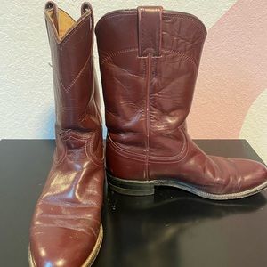 Vintage Maroon Red Western Cowboy Justin Roper boots